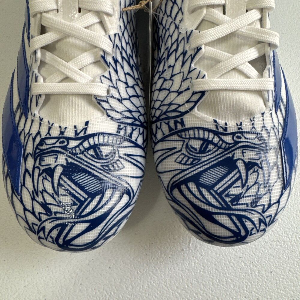Adidas Adizero Electric II Football Cleats Blue White IH8569 Men’s Size 10.5 - Picture 4 of 14